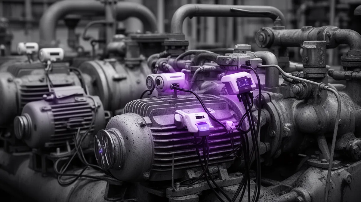 Legacy industrial equipment retrofitted with sensors for AI-based predictive maintenance