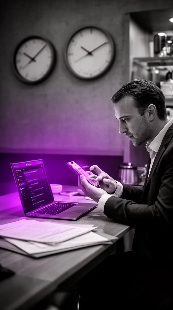 Manager monitoring webhooks and APIs for restaurant chatbot development reliability