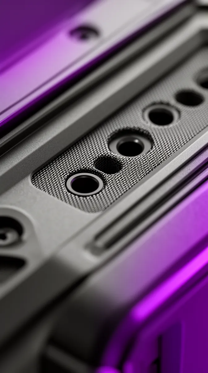 Close-up of microphone port and mesh showing how enclosure affects far-field voice capture