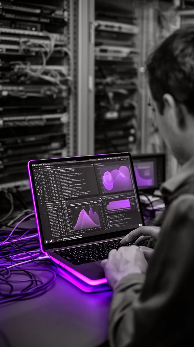 Engineer monitoring production operations for AI deployment and MLOps readiness