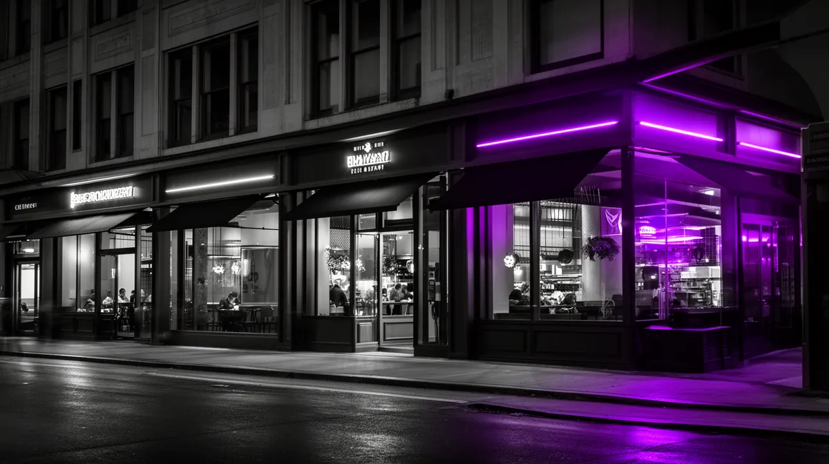 Multi-location restaurant exterior illustrating governance needs in restaurant chatbot development