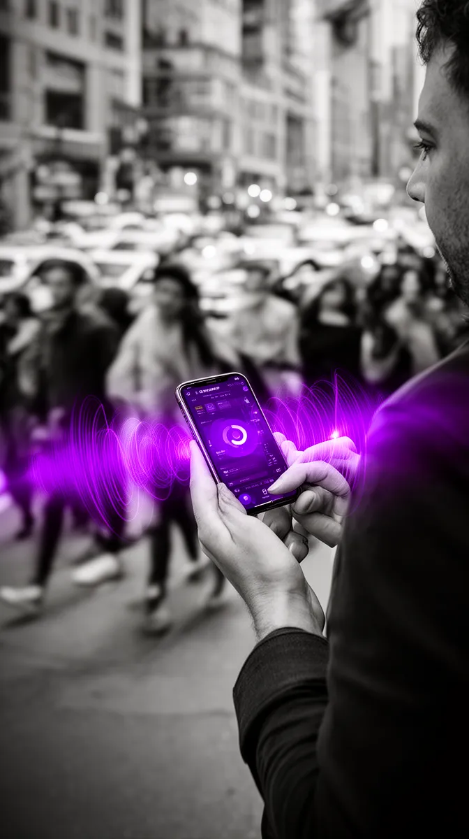 Caller speaking on a mobile phone in a noisy environment to an AI phone bot