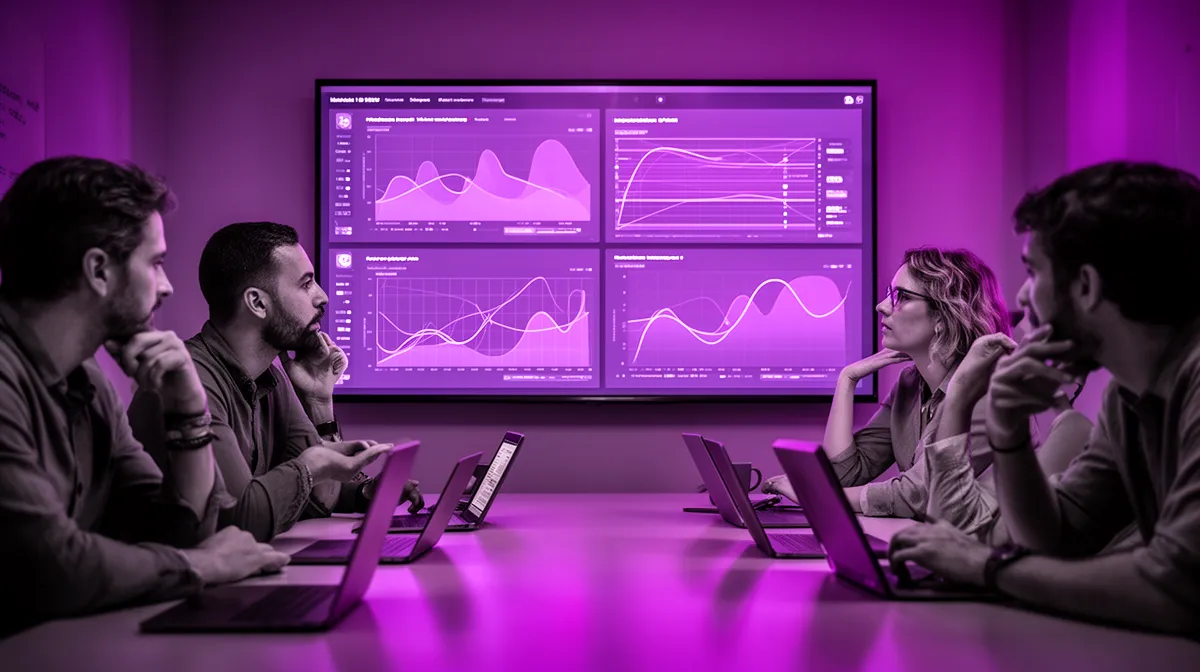 Ops team reviewing model monitoring dashboards for production ML systems