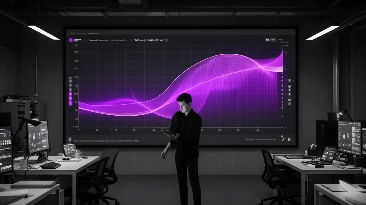 Planner evaluating forecast uncertainty in an AI analytics platform with confidence ranges