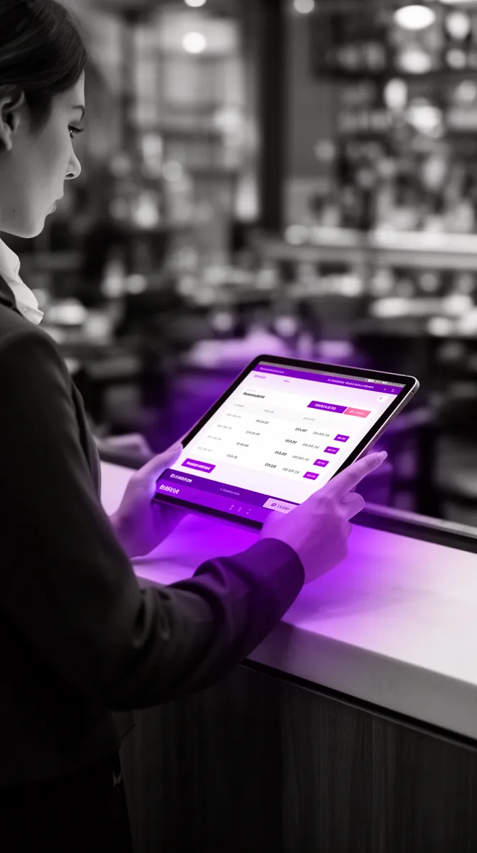 Staff confirming real-time availability updates for a restaurant reservation chatbot