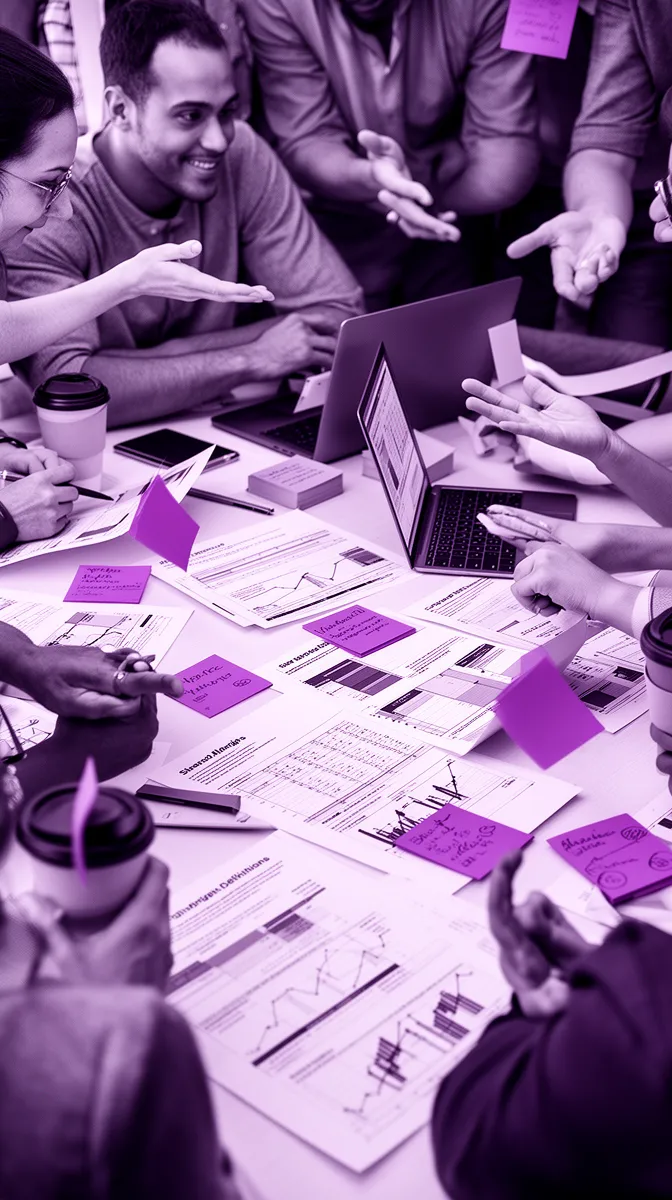 Cross-functional team aligning on contribution margin data for a profit-first recommender