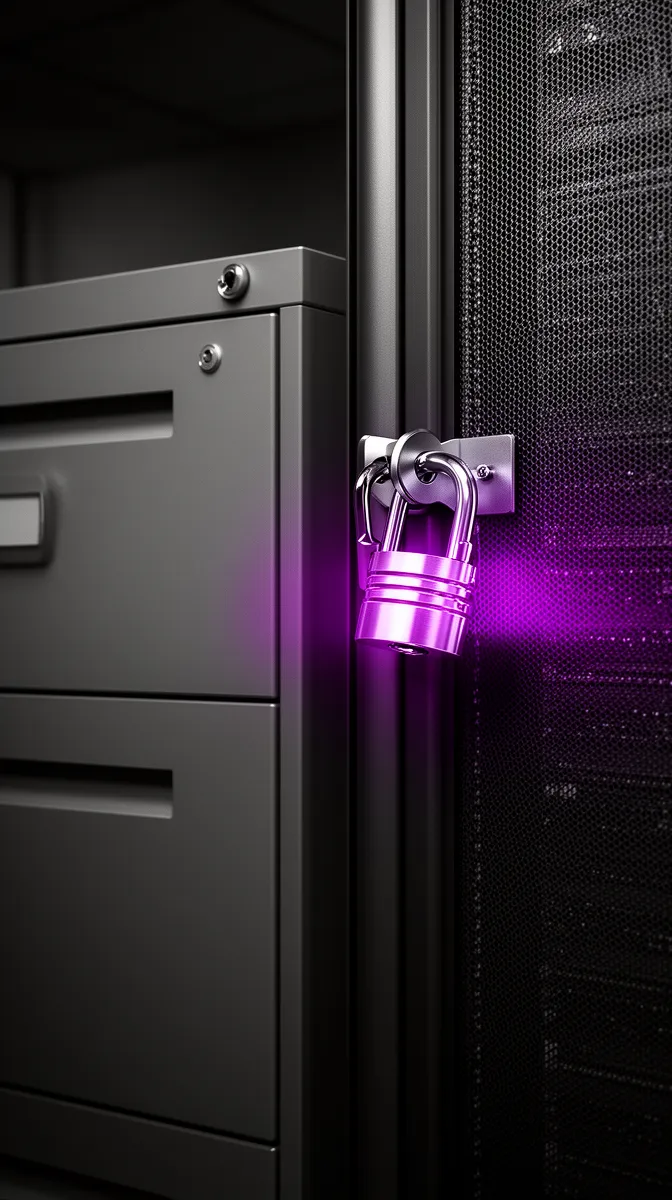 Secure storage concept representing responsible AI content privacy and IP controls