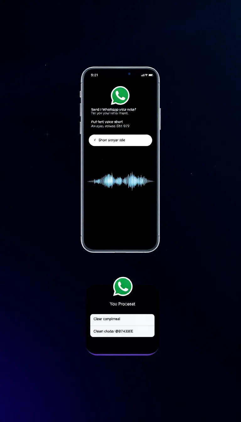 Short-form WhatsApp voice UX storyboard for AI voice bot interaction