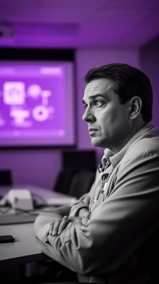 Clinician scrutinizing healthcare AI vendor claims during evaluation