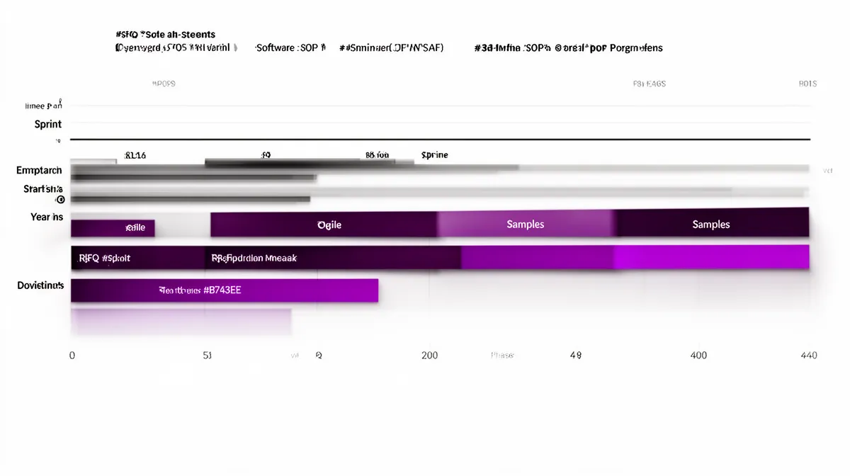 Conceptual visualization of sprint timelines versus RFQ to SOP automotive AI development timeline