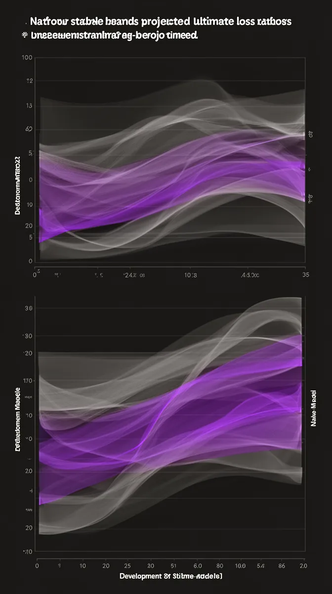 Stable bands of ultimate loss ratio projections from development-aware insurance analytics