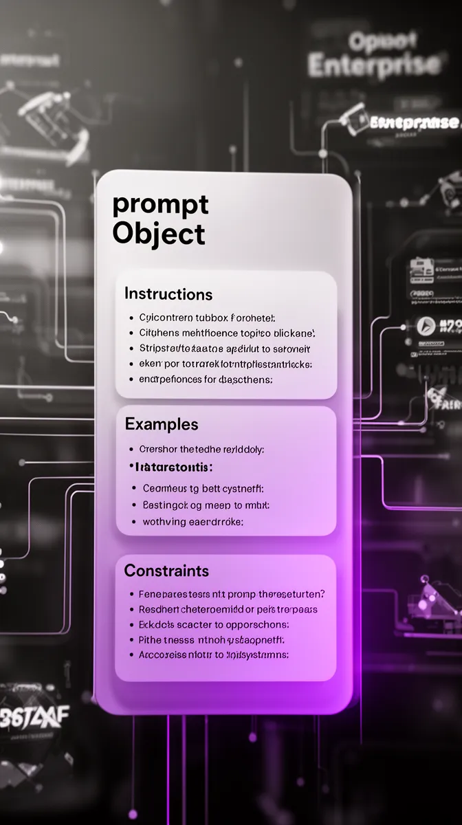 Structured prompt object representing enterprise prompt engineering design