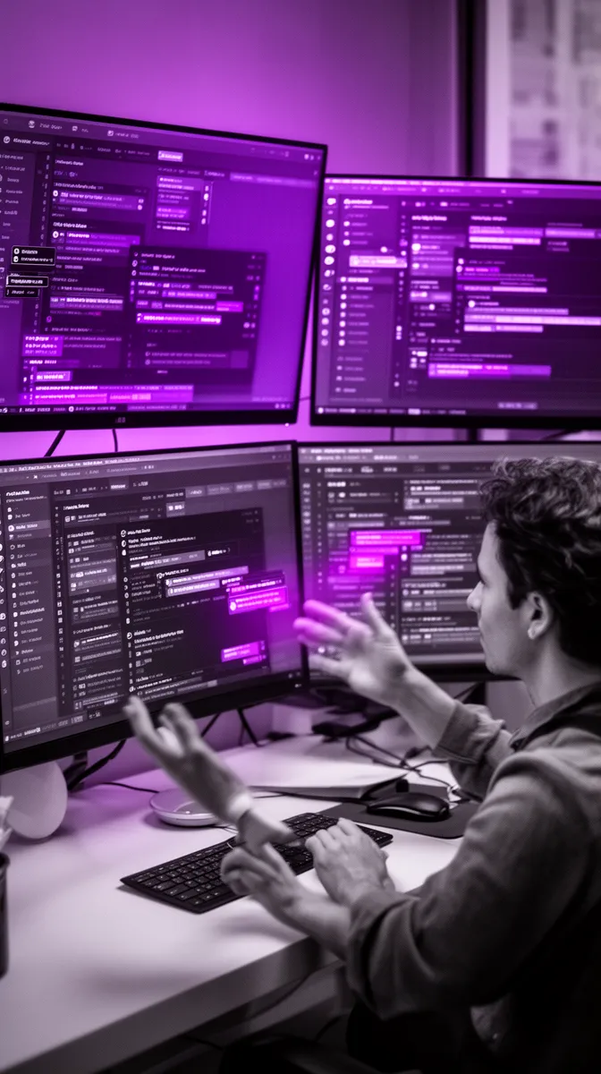 Support agent juggling multiple tools showing enterprise AI implementation risks
