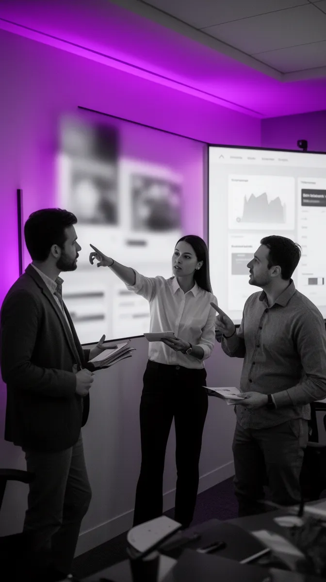 Cross-functional team aligning on deployment-focused AI model optimization scorecard