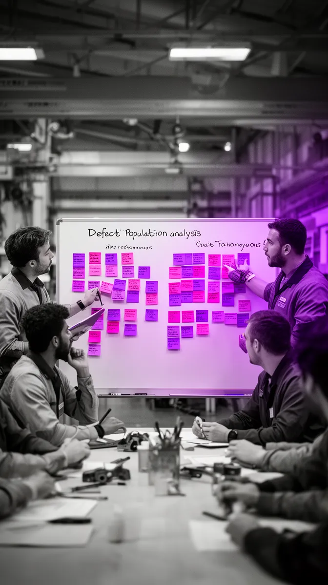 Team building a defect taxonomy for product-specific AI quality control