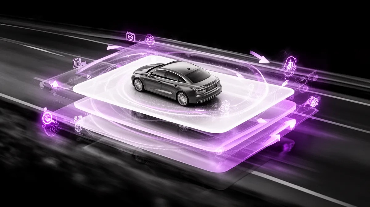 Conceptual visualization of three-layer ADAS operation with graceful degradation paths and triggers
