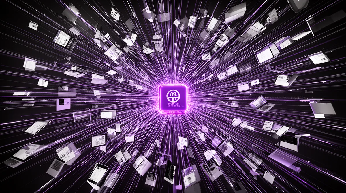 Many user connections converging on an AI service to show user scale in scalable AI solutions