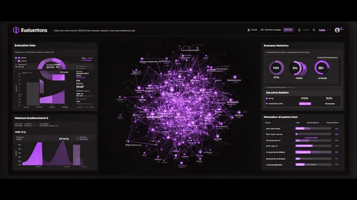 Dashboard visualization of validation suite and policy-aligned evaluation metrics for enterprise LLMs