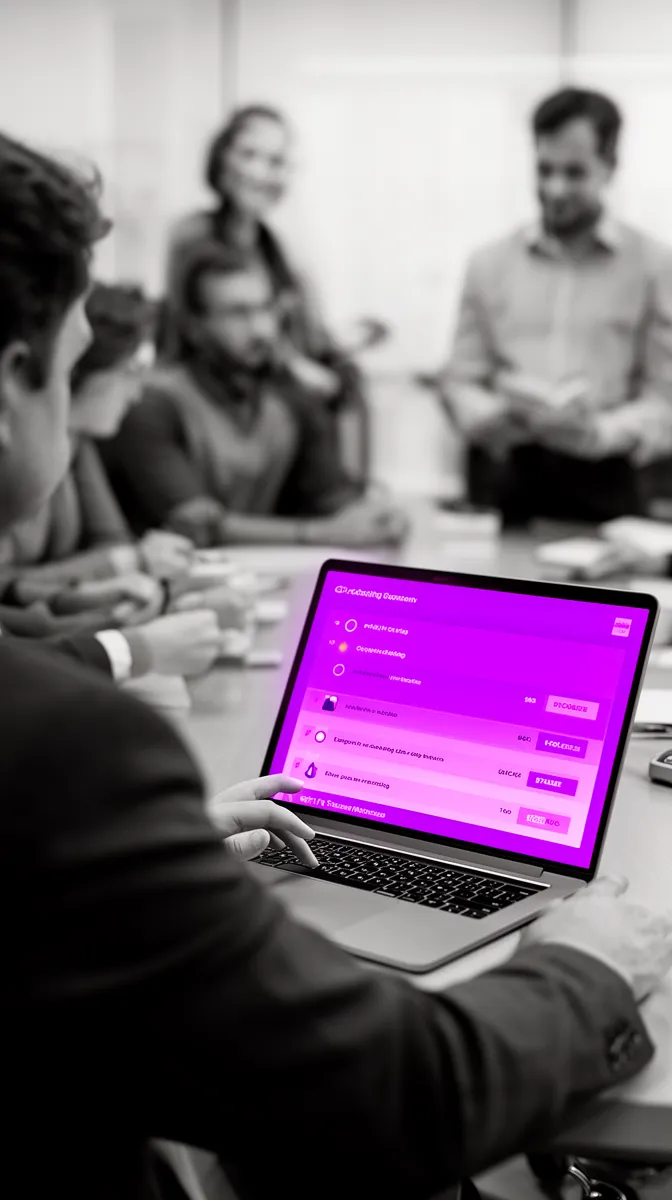 Executive reviewing vendor evaluation checklist to vet an AI consulting company for implementation experience