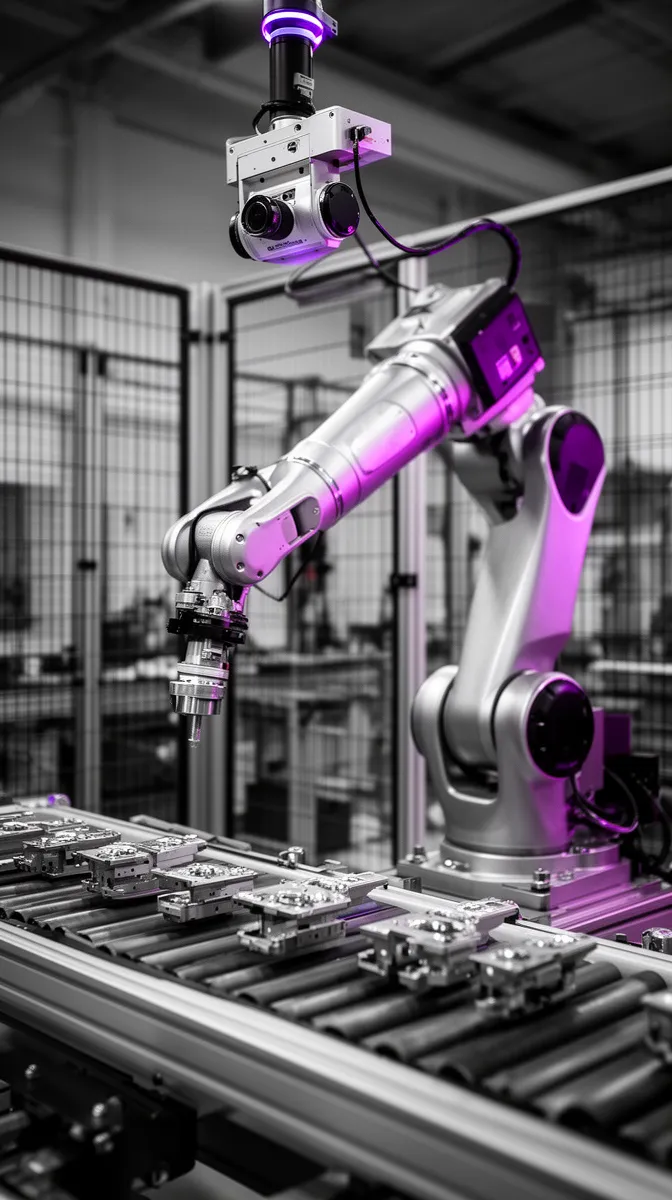 Vision-guided robotics cell using industrial machine vision