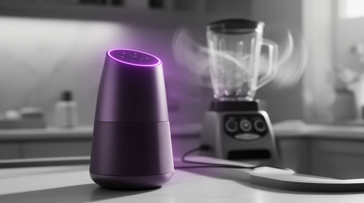 Voice assistant device in a noisy kitchen environment illustrating acoustic requirements for voice assistant development