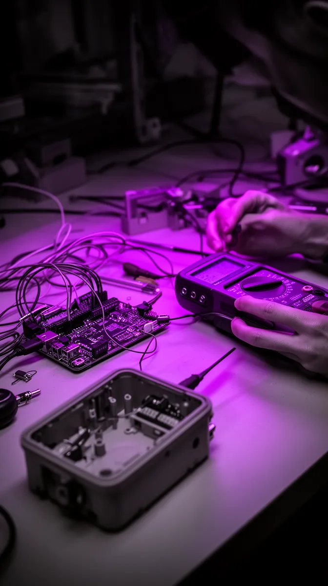 Engineer integrating hardware and DSP for reliable voice assistant development in noise