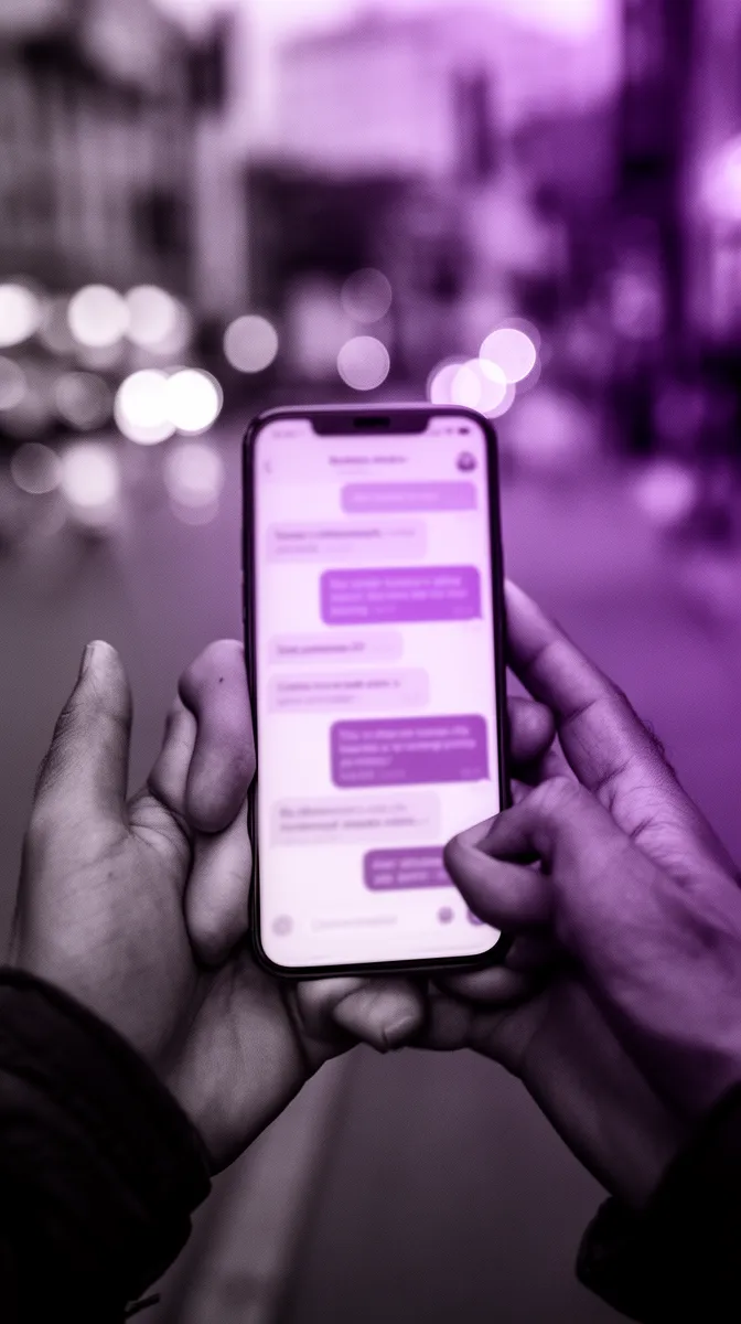 Customer using WhatsApp in a multi-turn enterprise chatbot conversation flow