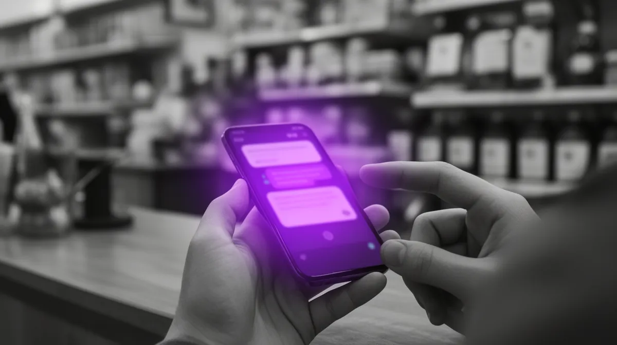 Small business owner using WhatsApp-style workflow powered by deployed AI models