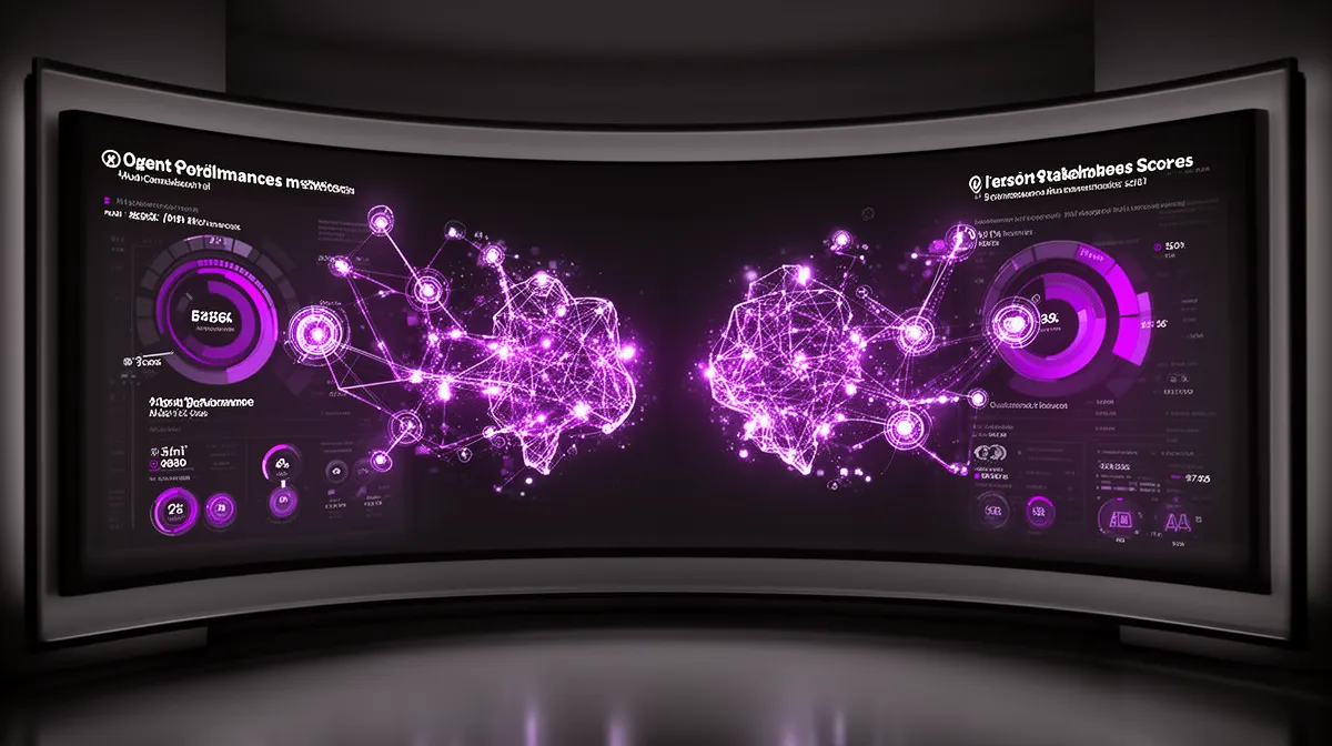 Dual scorecard dashboard visualizing agent productivity and customer satisfaction for Zendesk AI integration