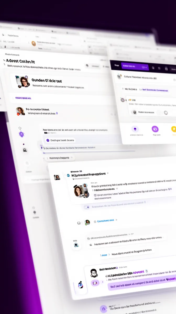 Help desk interface illustrating Zendesk AI patterns like agent assist, routing, and chatbot escalation