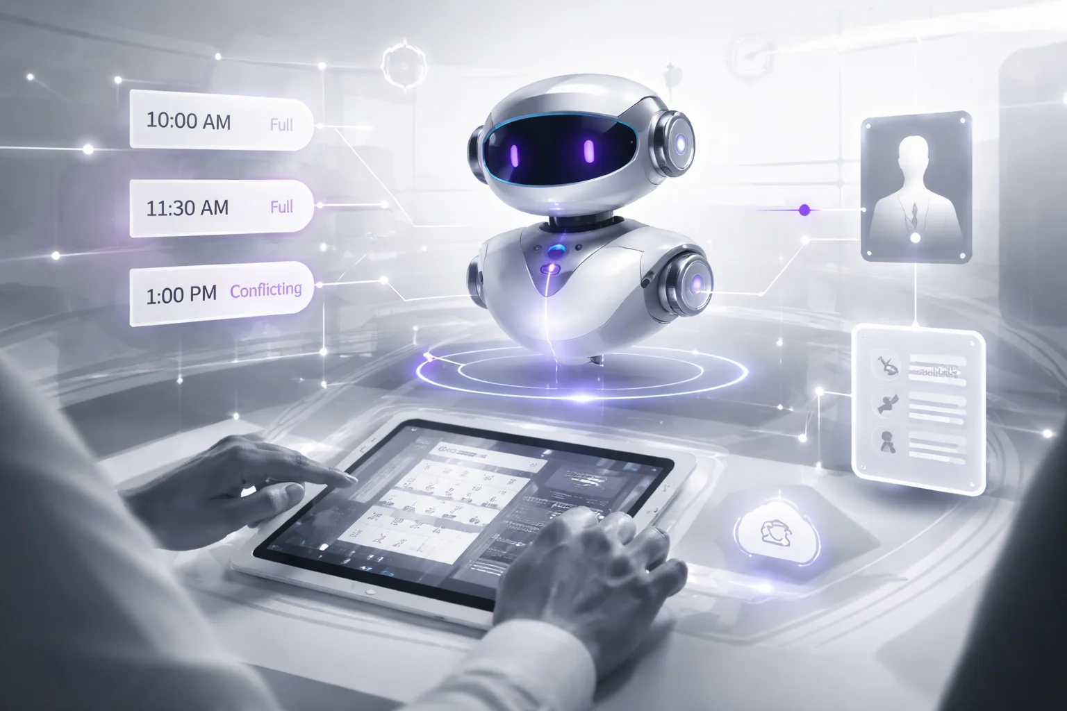 Appointment booking chatbot conflict resolution flowchart