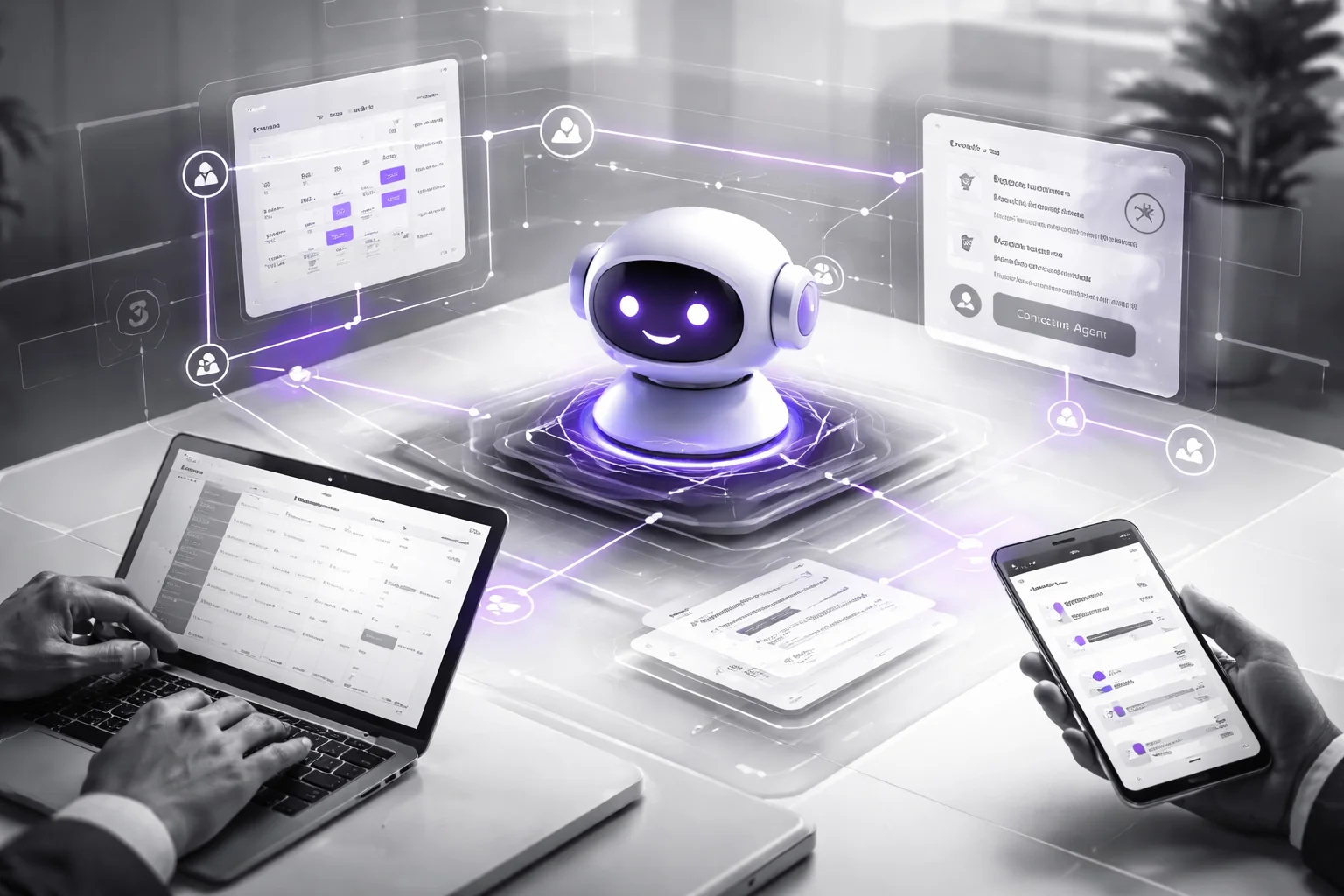 Scenario-complete appointment chatbot architecture with calendar and CRM integration