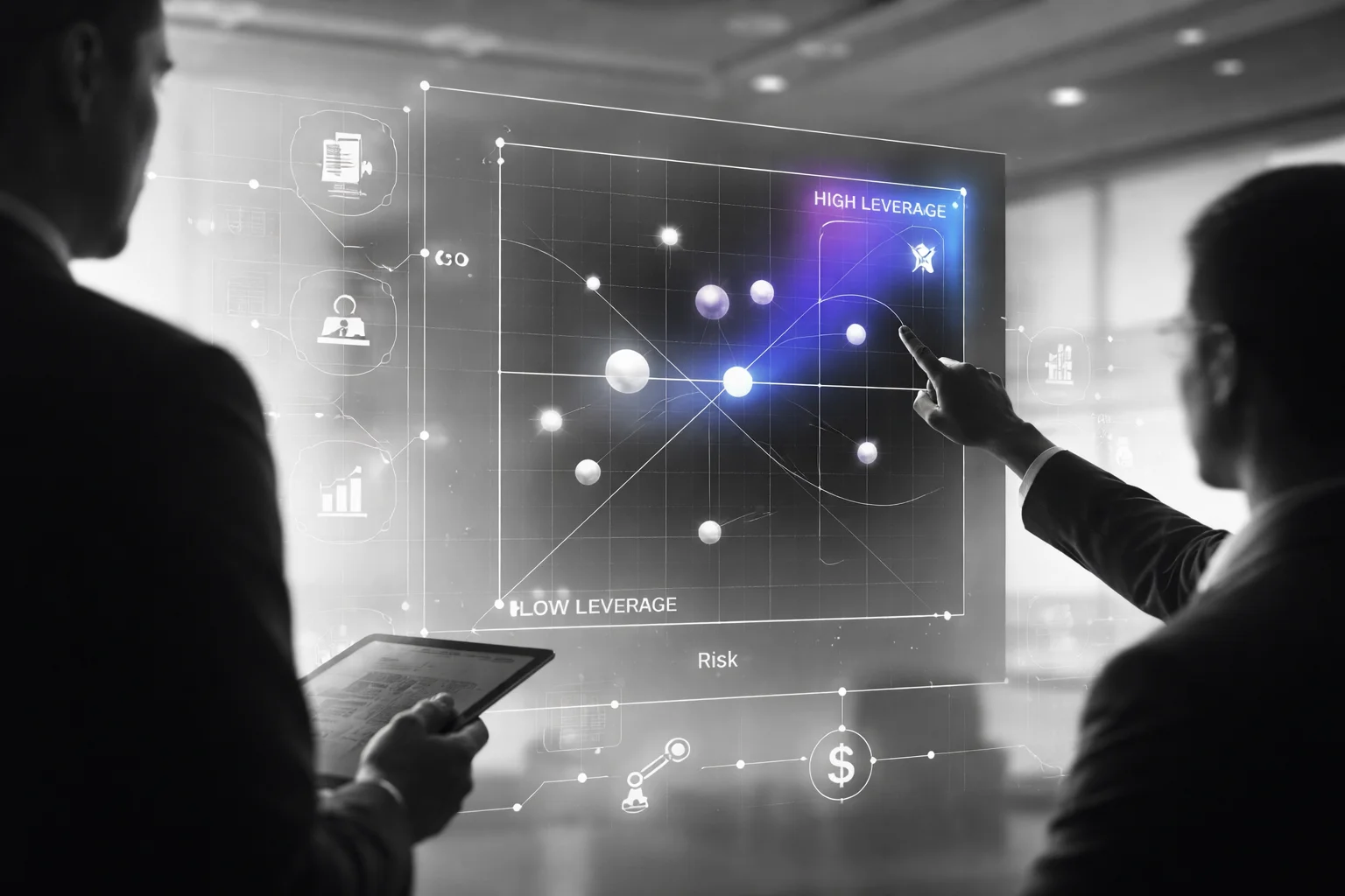 Impact effort risk matrix for selecting AI automation opportunities