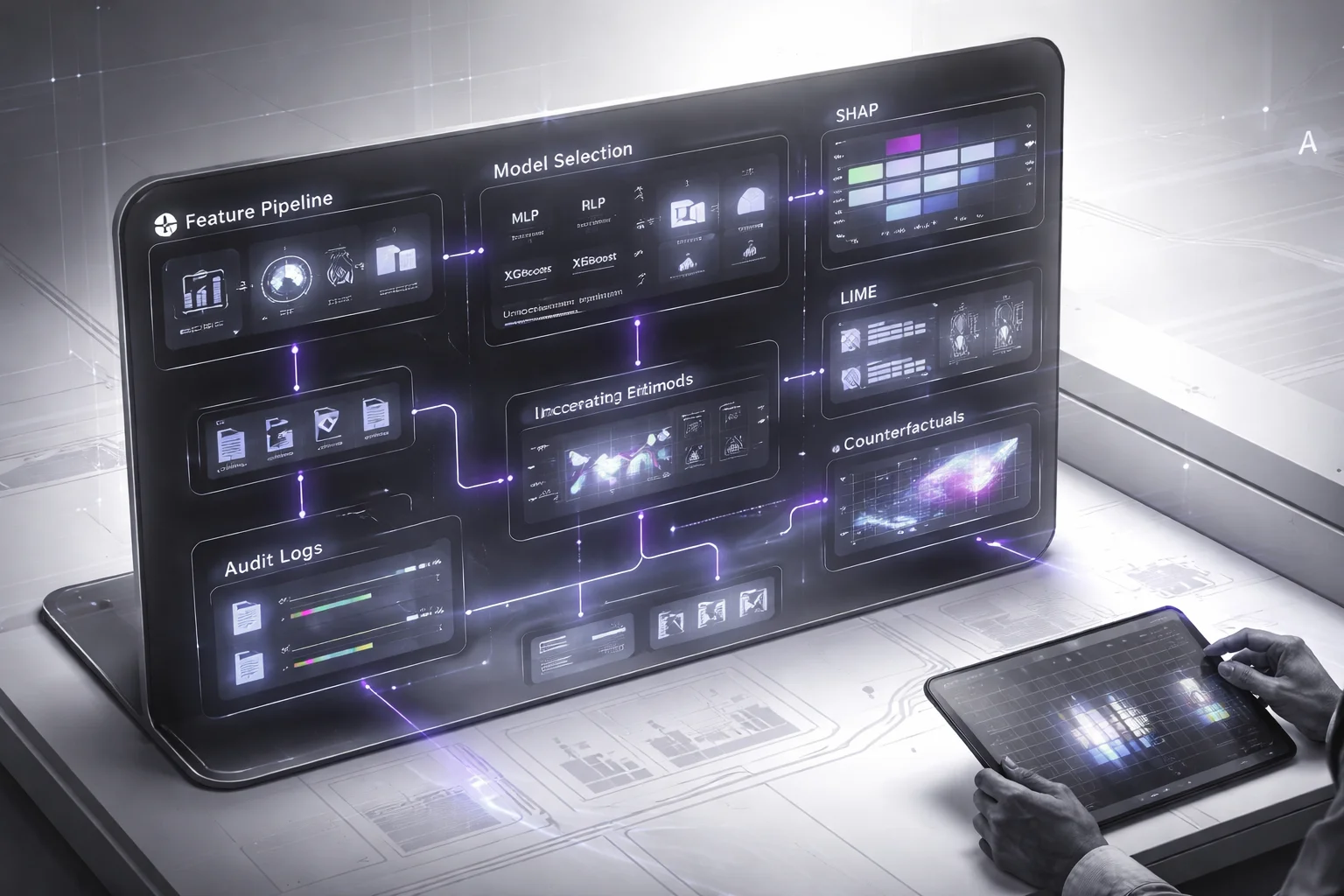 Explainable healthcare machine learning architecture diagram