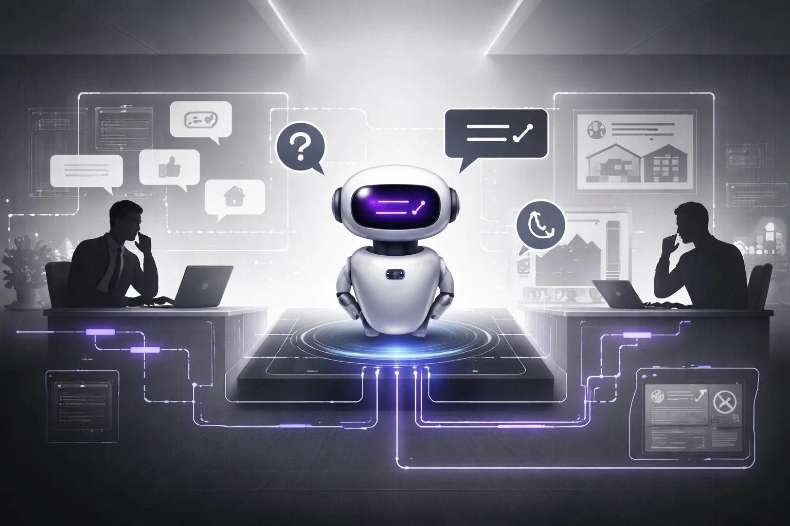 Comparison of unqualified chatbot conversations versus qualification-focused real estate chatbot flow