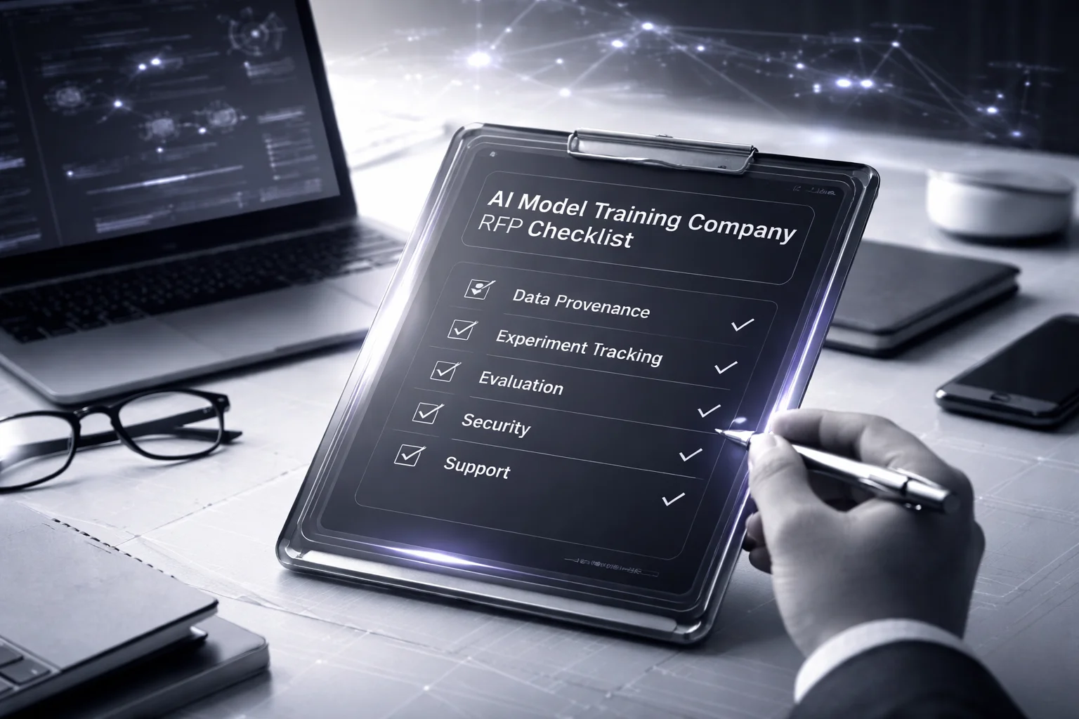AI model training company RFP checklist