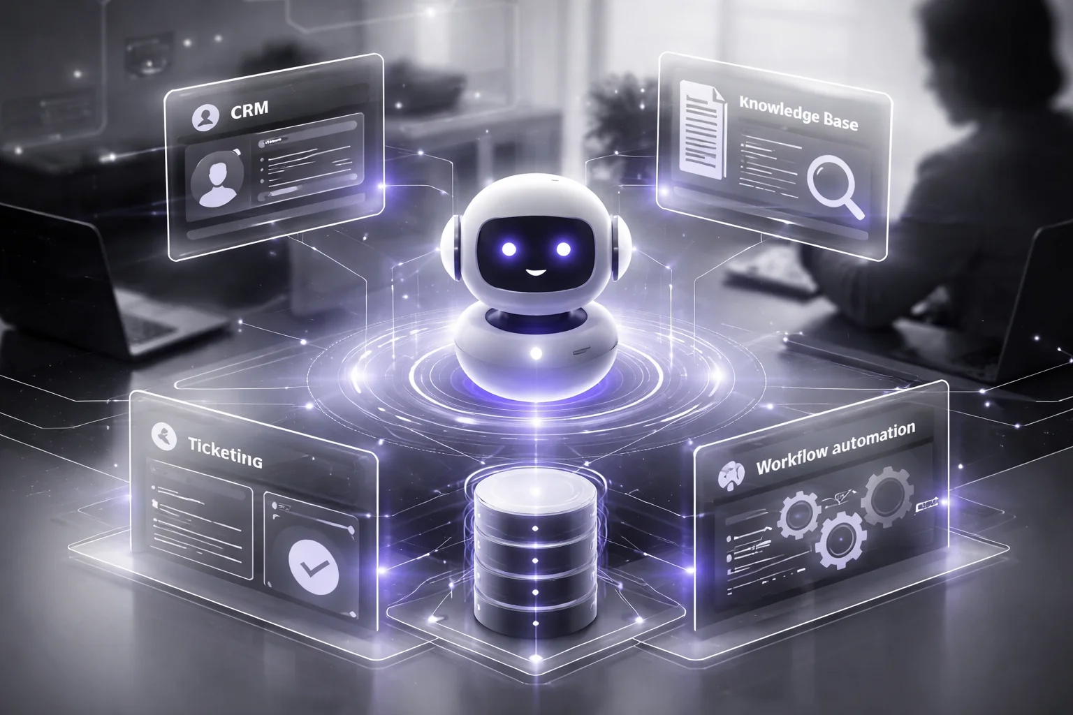 AI chatbot integrations with CRM, databases, and workflows