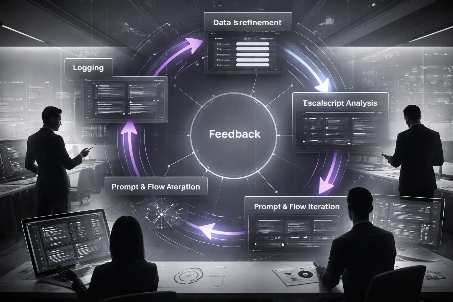 AI phone bot refinement loop for continuous improvement
