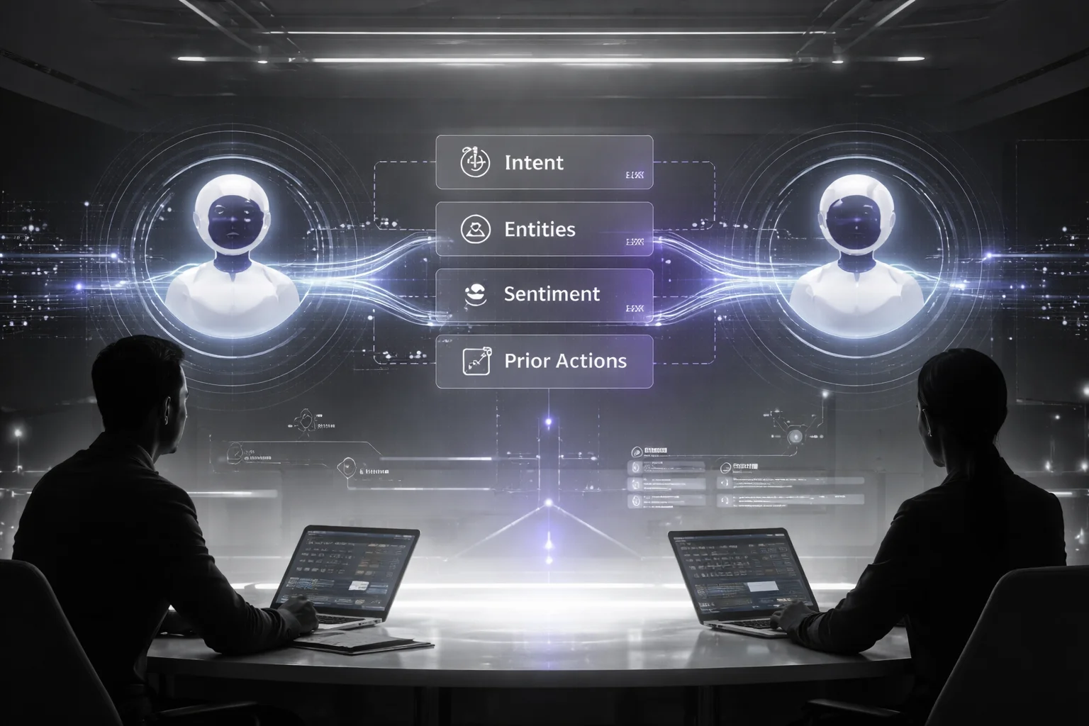 Context transfer pattern diagram for chatbot to agent handoff