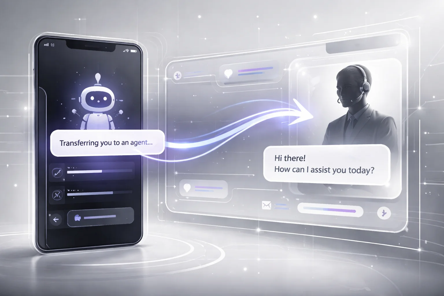 Seamless transition design for live agent handoff in a chatbot