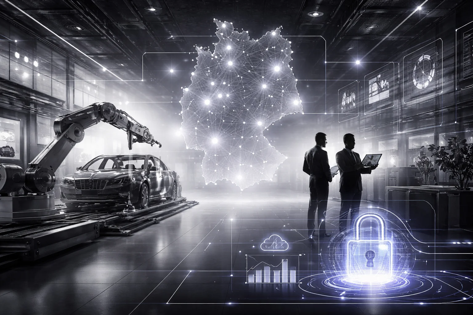 German AI strengths in manufacturing, engineering, and data privacy