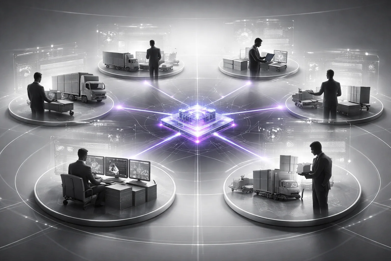 Comparison of single-organization versus multi-party logistics AI
