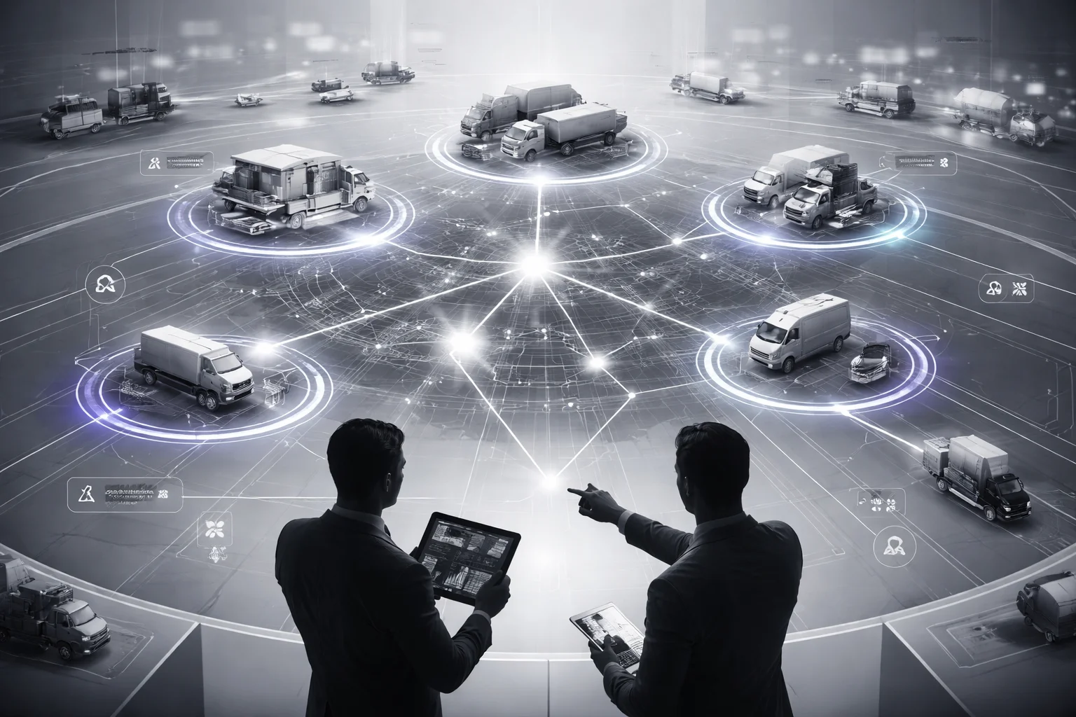 Logistics handoff workflow with AI coordination points