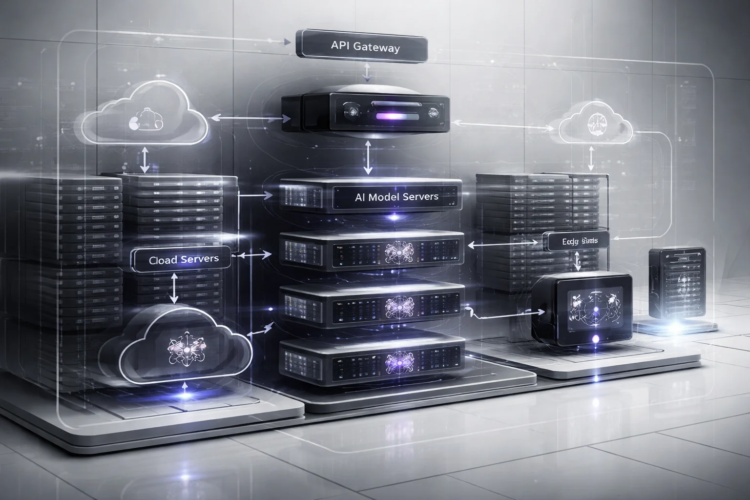Scalable AI model serving architecture diagram