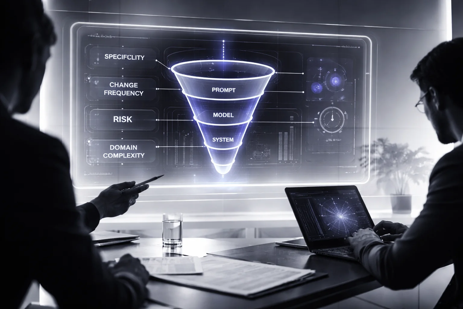 AI model customization decision matrix based on business requirements