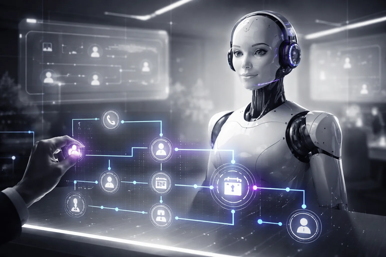 AI receptionist bot call capture and escalation workflow