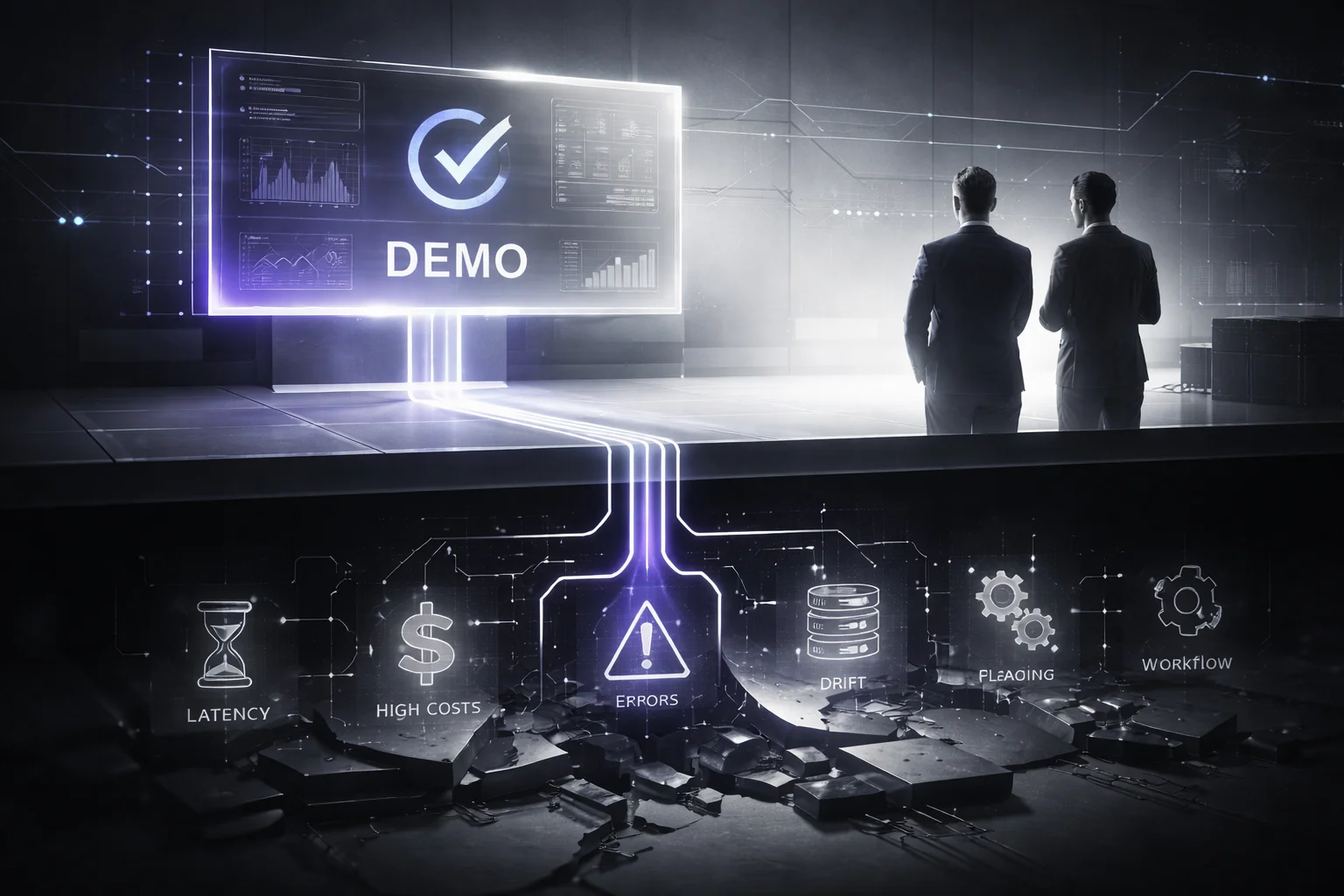 Demo AI software versus production failure comparison